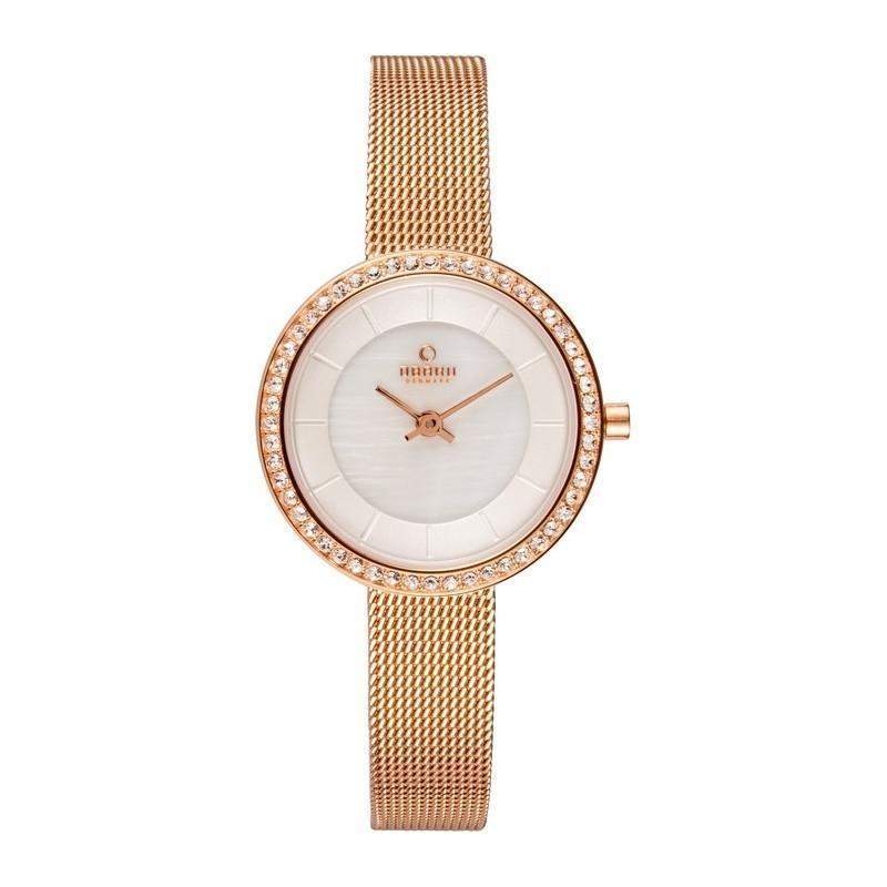 Obaku Stille Glimt Rose White 27.1mm Watch - V146LEVWMV