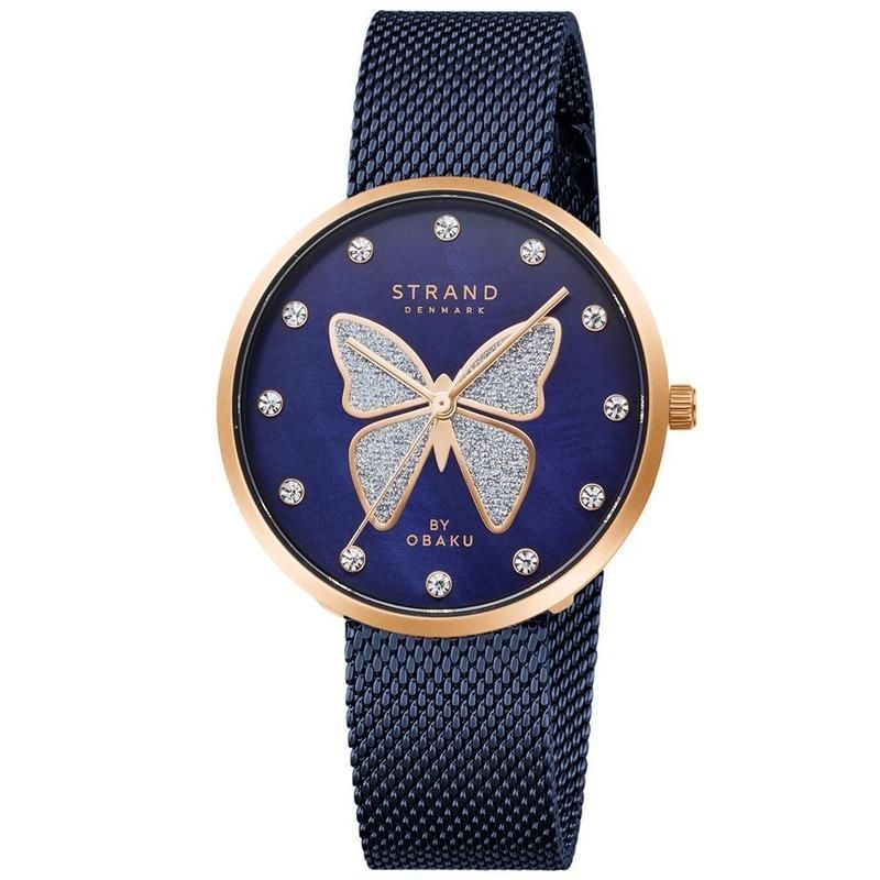 Obaku Strand Butterfly Ocean Blue 35mm Watch - S700LXVLML-DB