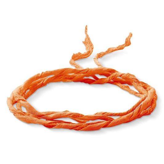 Orange Silk Ribbon Charm Necklace