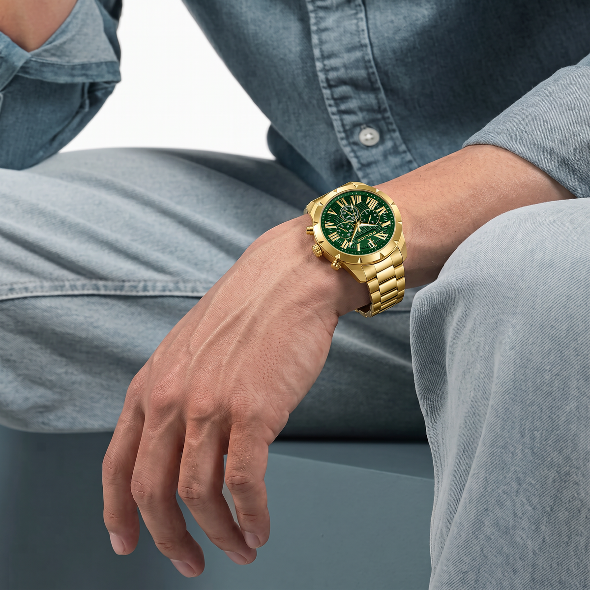Police Roman Green Dial Men's Watch