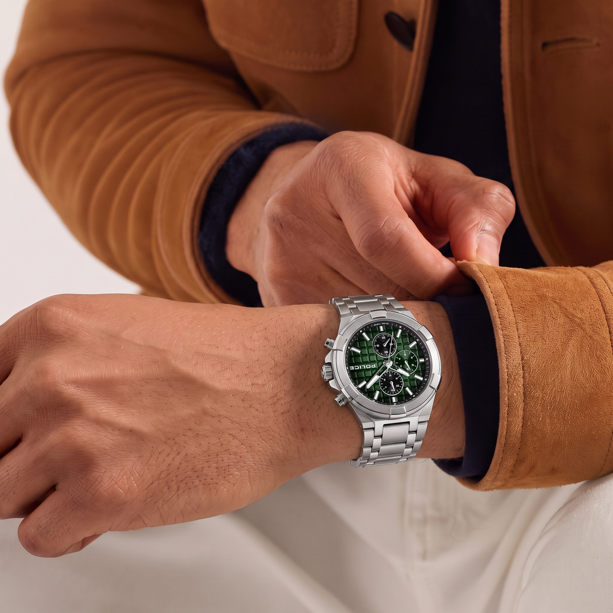 Police Guardian Green Dial Men's Watch
