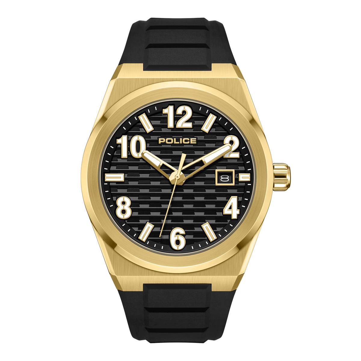 Police Preike Black Dial Gold Men's Watch