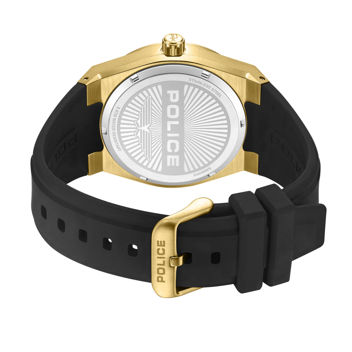 Police Preike Black Dial Gold Men's Watch