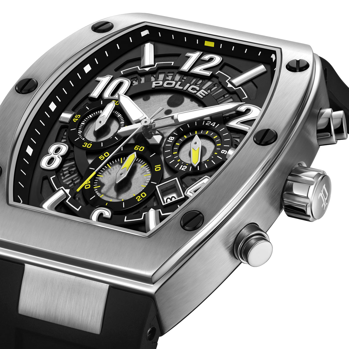 Police Meidan Black Dial Silver Men's Watch