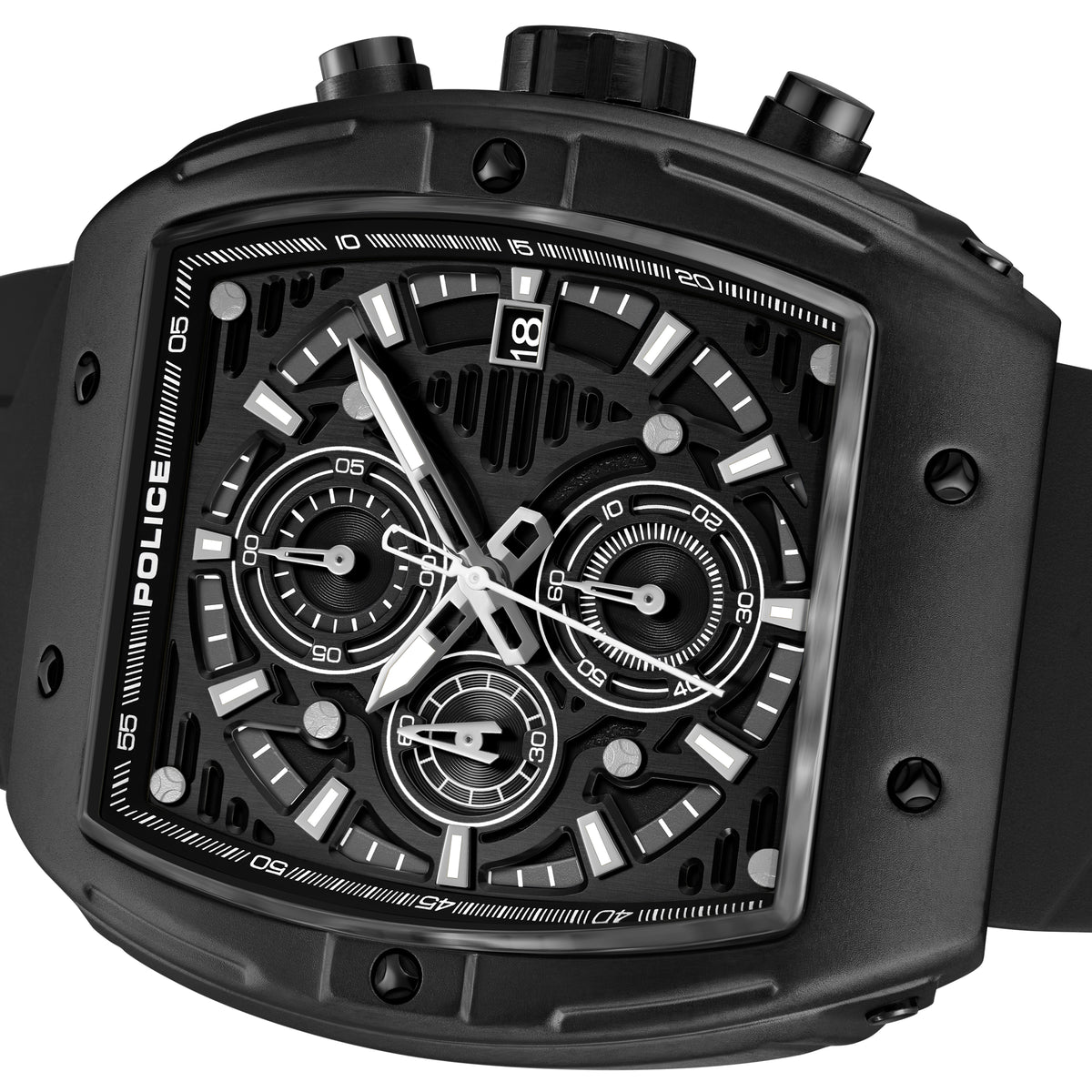 Police Connector Rebel Black Dial Men's Watch