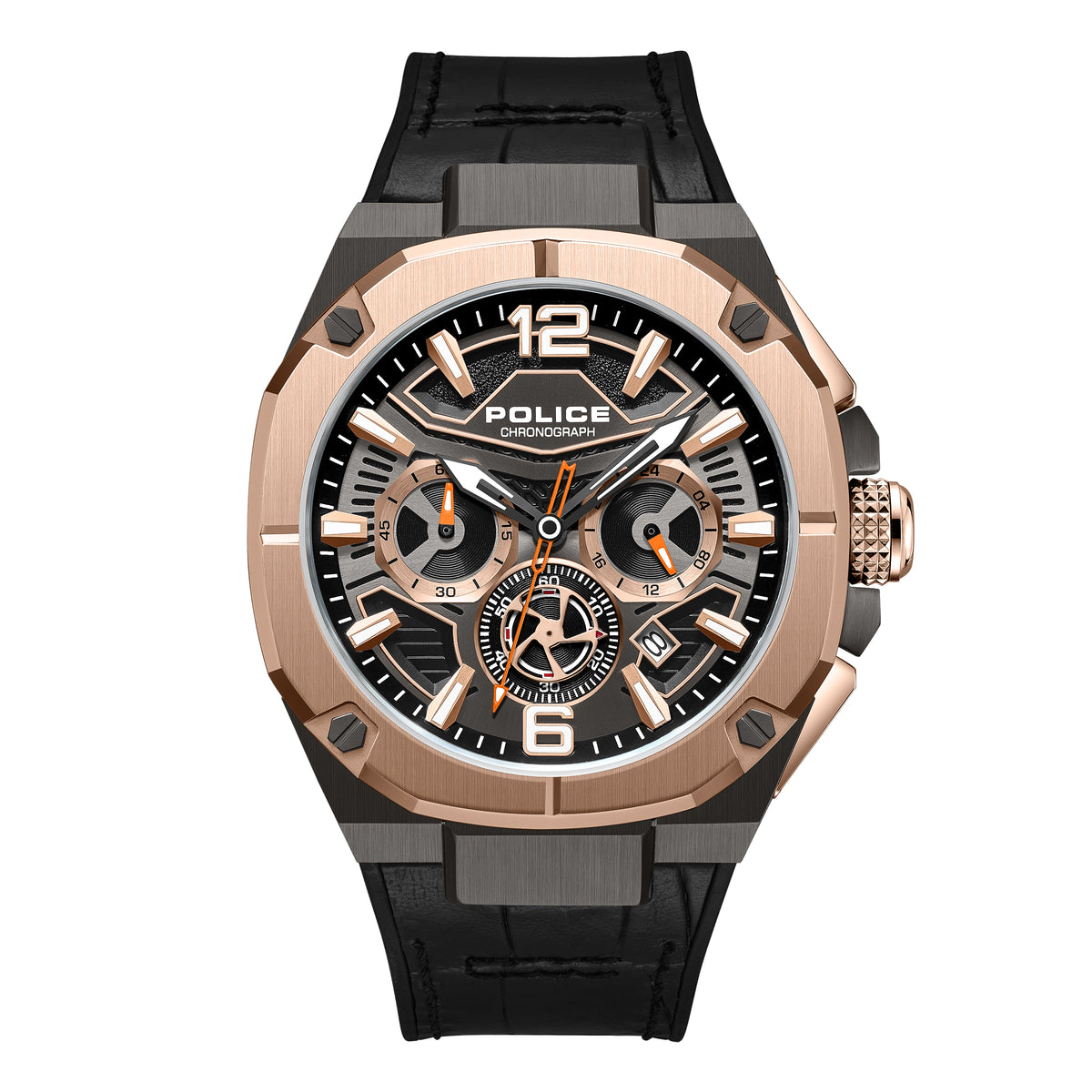 Police Juneau Grey Dial Rose Gold Men's Watch