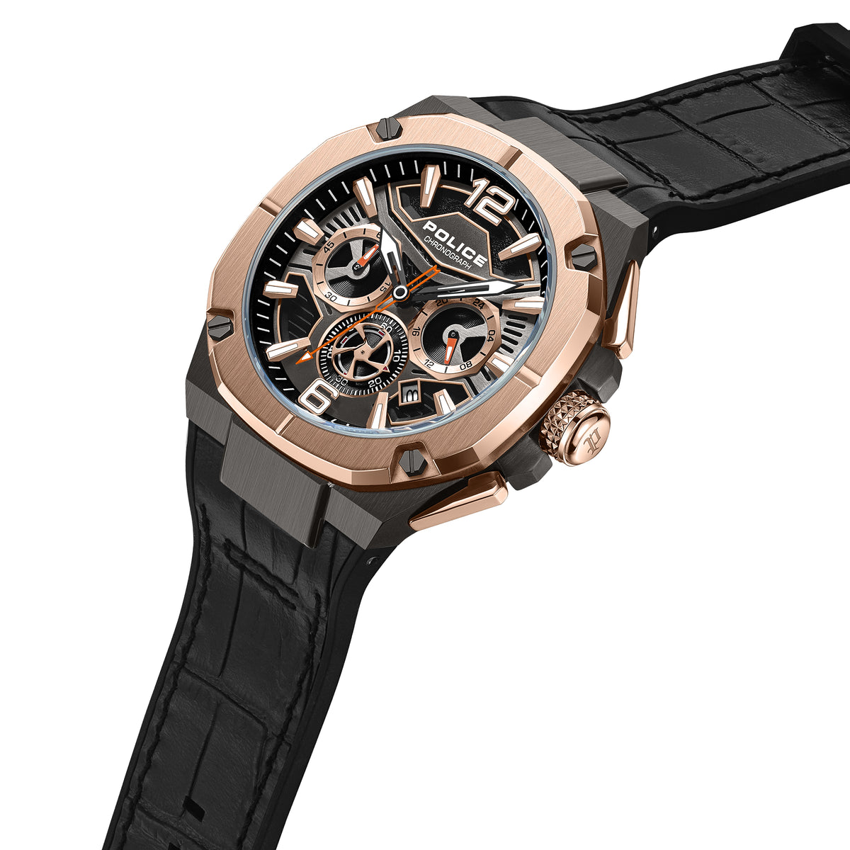 Police Juneau Grey Dial Rose Gold Men's Watch