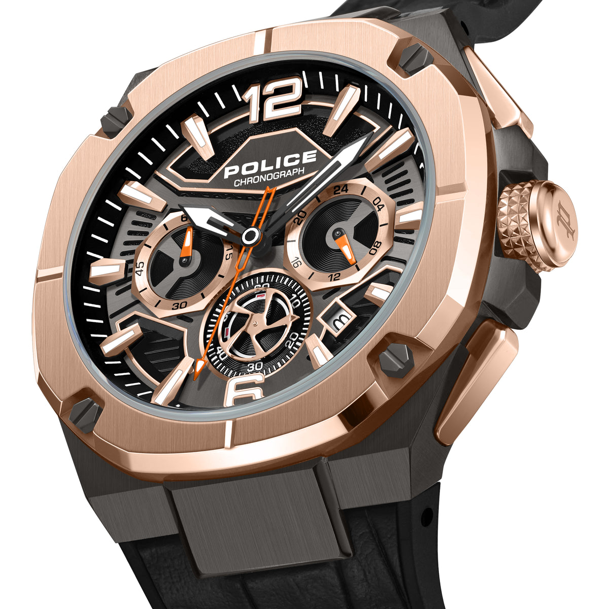 Police Juneau Grey Dial Rose Gold Men's Watch