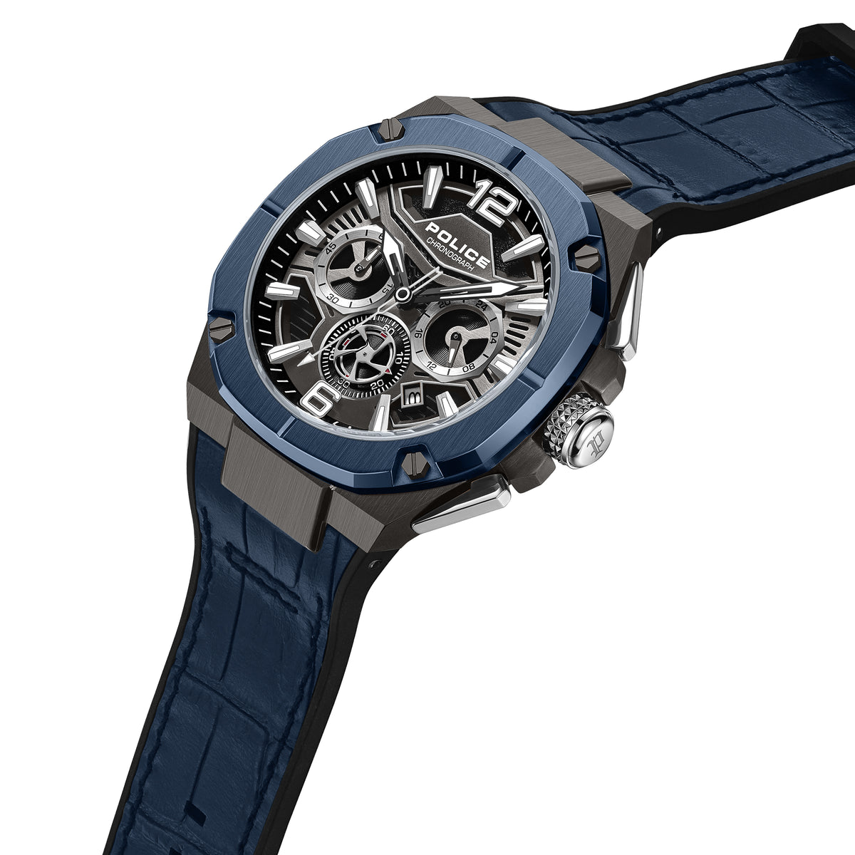Police Juneau Grey Dial Blue Strap Men's Watch