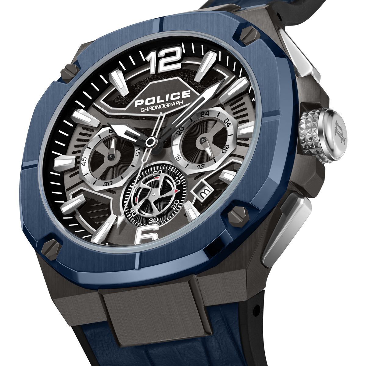 Police Juneau Grey Dial Blue Strap Men's Watch