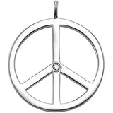 Peace Pendant with Eyelet Silver and Diamond
