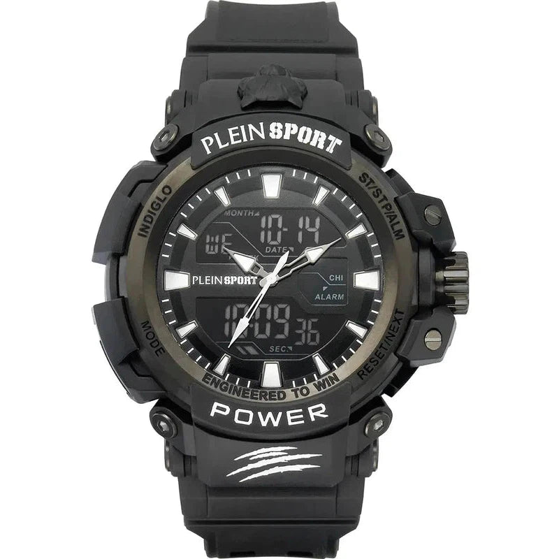Plein Sport Combat Black Analog-Digital Watch 50mm