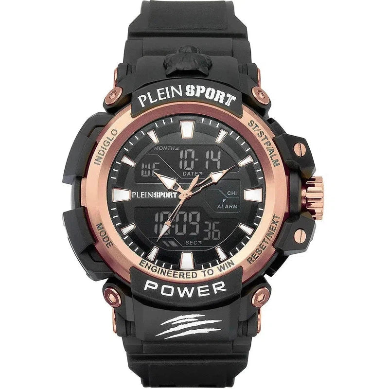 Plein Sport Combat Black Analog-Digital Watch 50mm