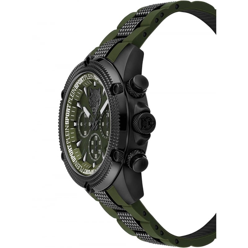 Plein Sport Hurricane Green Chronograph Watch 44mm