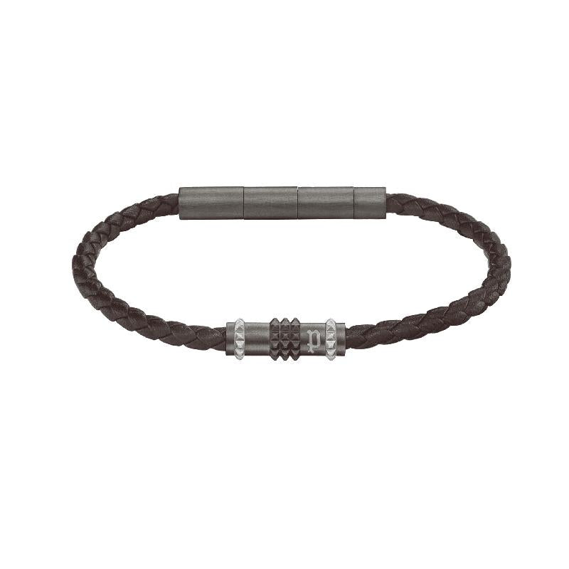 Police Brown Leather Ryder Bracelet