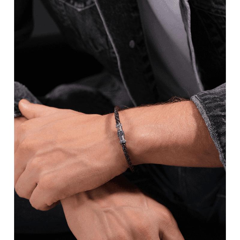 Police Brown Leather Ryder Bracelet