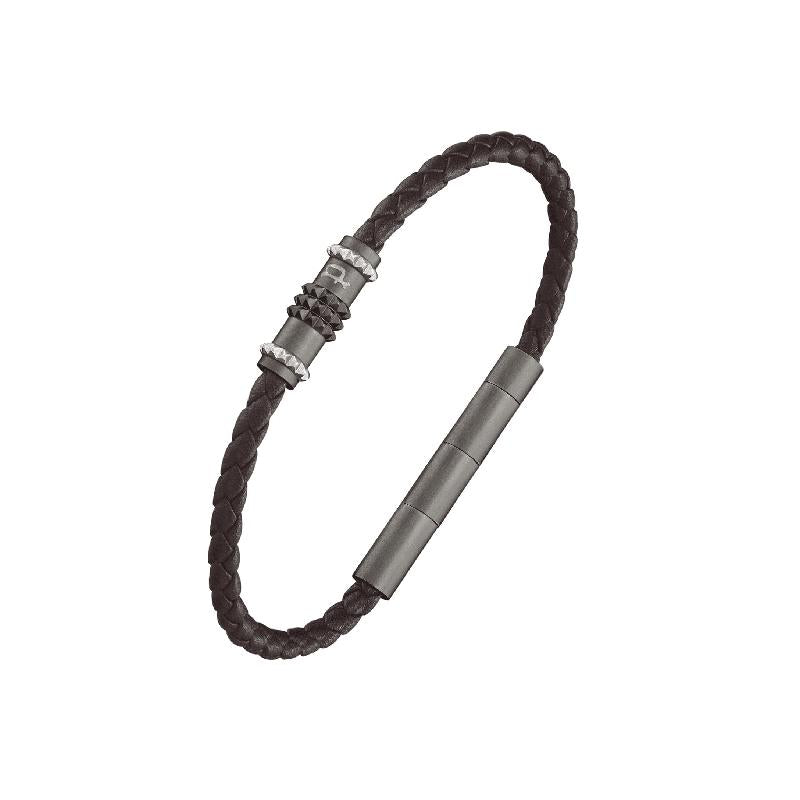 Police Brown Leather Ryder Bracelet