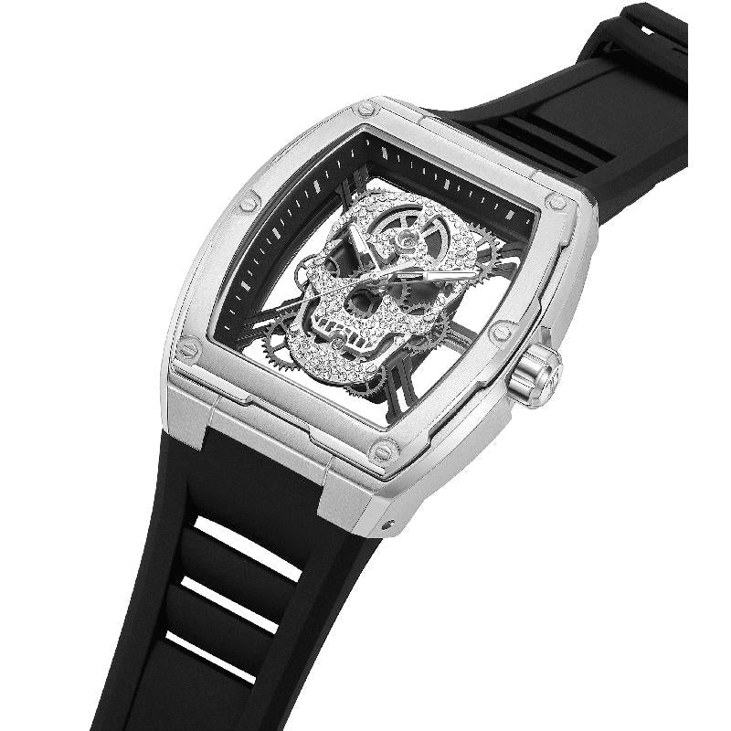 Police Cranium Men's Skeleton Dial Stainless Steel Watch