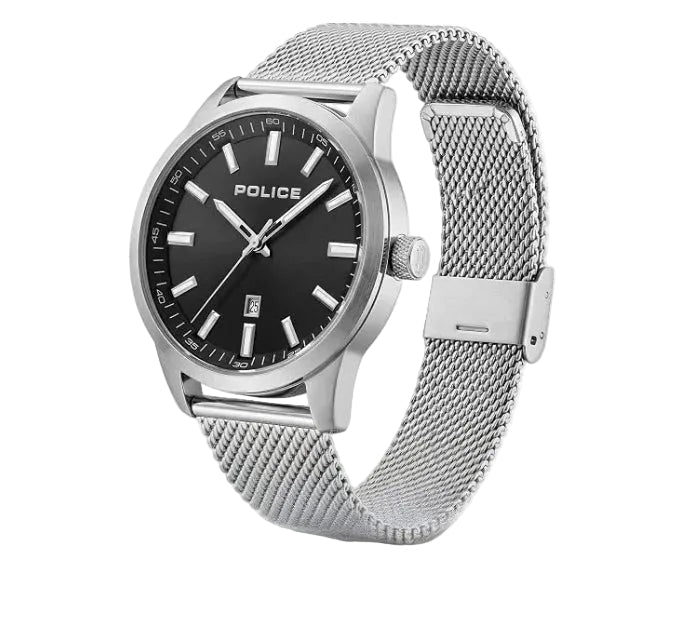 Police PEWGH2239201 Quartz Black Dial Stainless Steel Mesh Watch