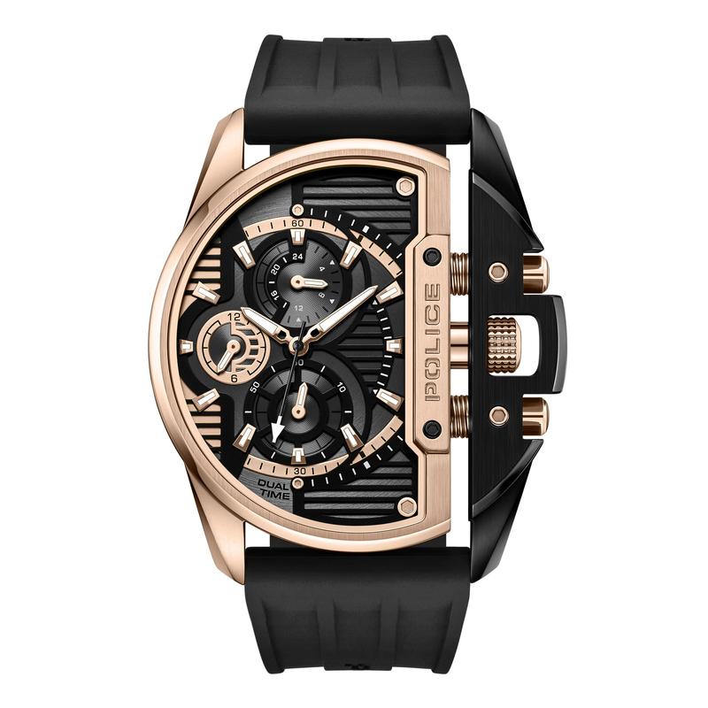 Police Daintree Black Dial Rose Gold Men's Watch