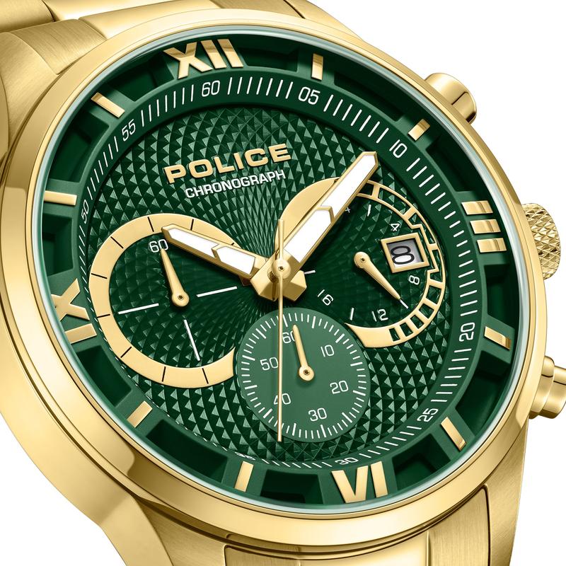 Police Driver Green Dial Men's Watch