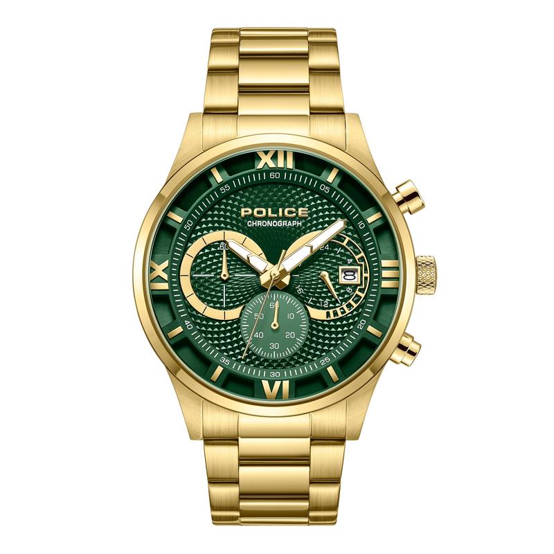 Police Driver Green Dial Men's Watch