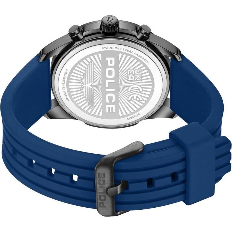Police Flair Men's Blue Silicone Strap Watch