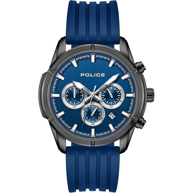 Police Flair Men's Blue Silicone Strap Watch