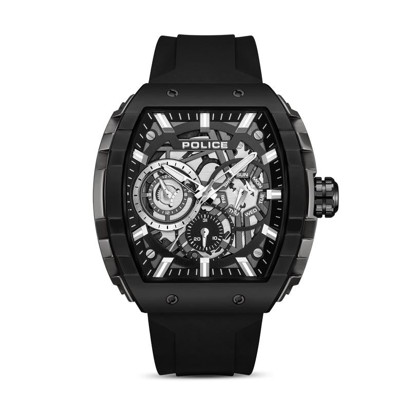 Police Flash Watch for Men – Black Silicon Strap