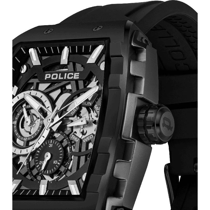 Police Flash Watch for Men – Black Silicon Strap