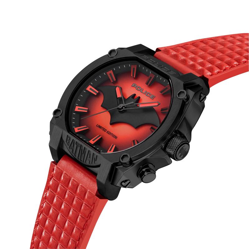 Police Forever Batman Red Edition Leather Watch