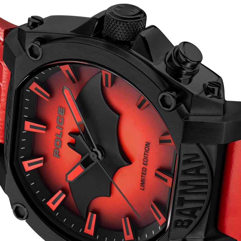Police Forever Batman Red Edition Leather Watch