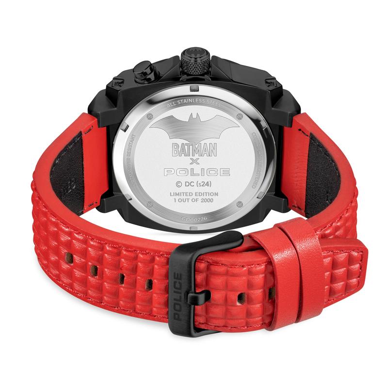 Police Forever Batman Red Edition Leather Watch