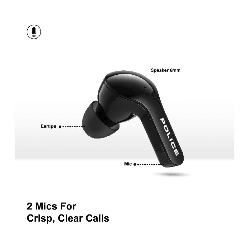 Police Freedom Of Sound I Earbuds 8mm Black IPX4