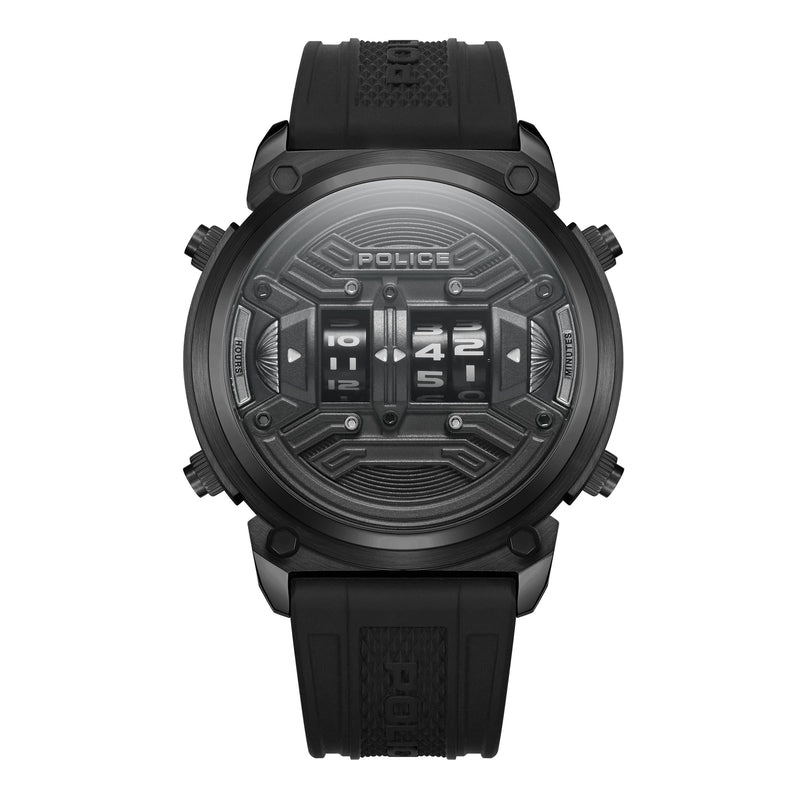 Police Gents Rotor Black Dial Watch