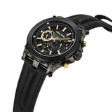 Police Gents Taman IP Black Leather Strap