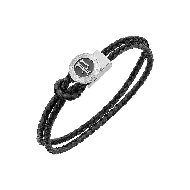 Police Grey Leather Infiniti Bracelet