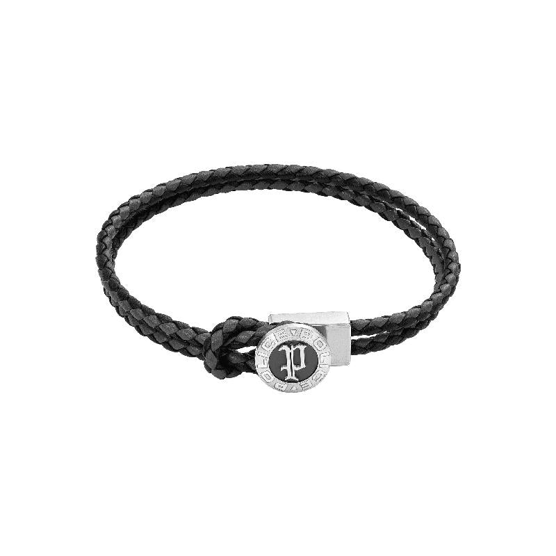 Police Grey Leather Infiniti Bracelet