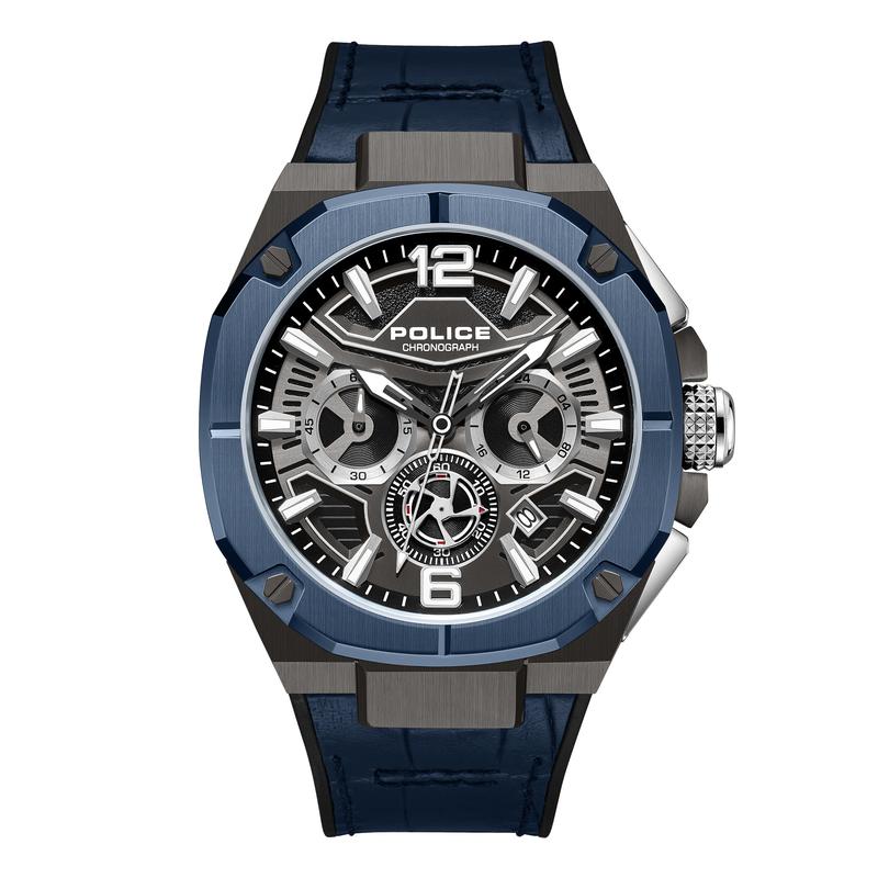 Police Juneau Grey Dial Blue Strap Men's Watch