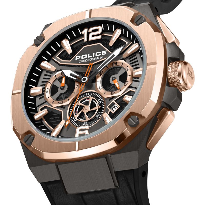 Police Juneau Grey Dial Rose Gold Men's Watch