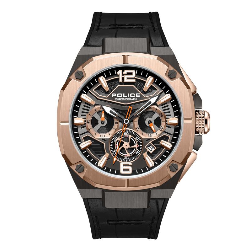 Police Juneau Grey Dial Rose Gold Men's Watch