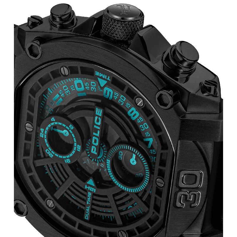 Police Norwood Men's Multifunction Black Ion-Plated Watch