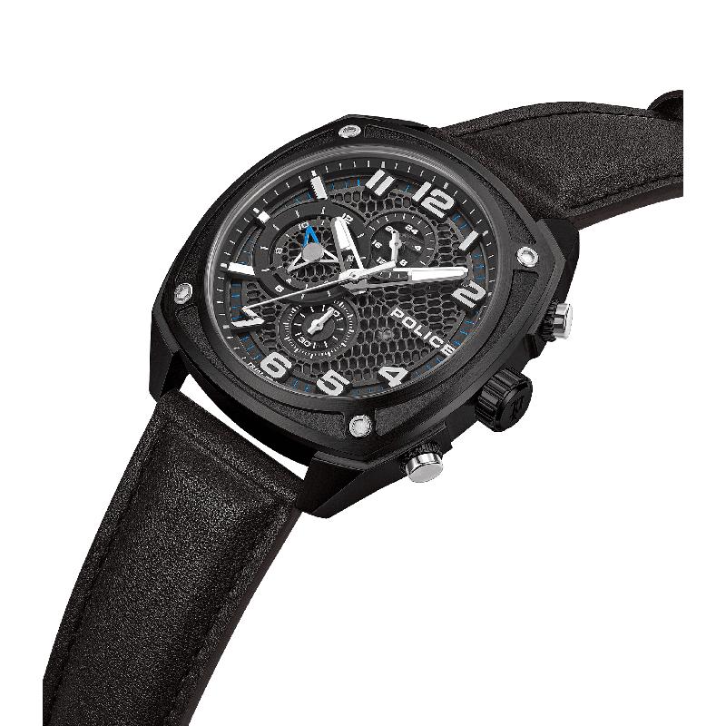 Police Portland Men's Multifunction Steel Watch with Dual Leather & Silicone Straps