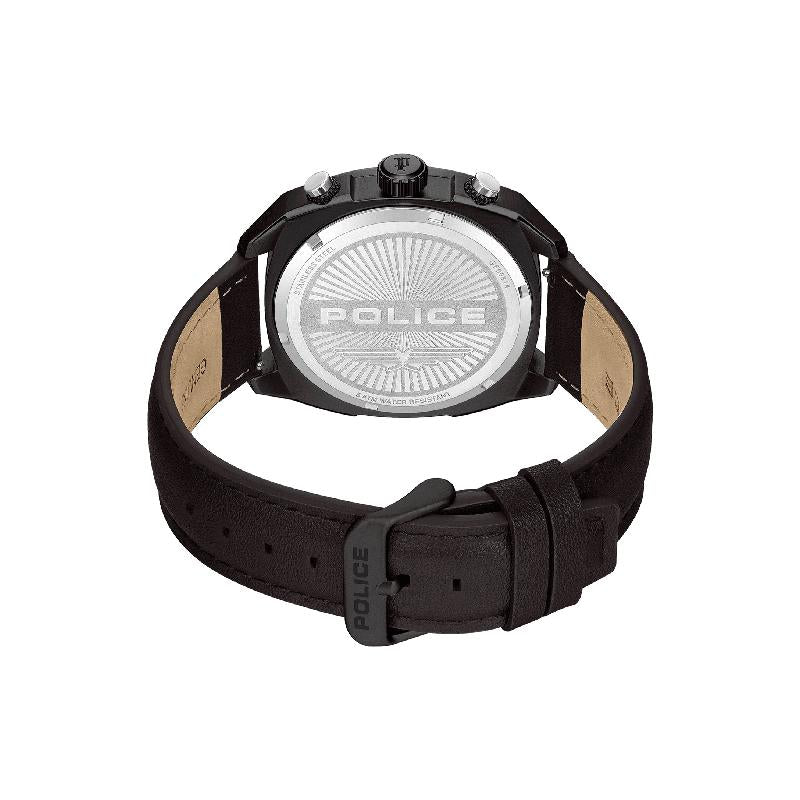 Police Portland Men's Multifunction Steel Watch with Dual Leather & Silicone Straps