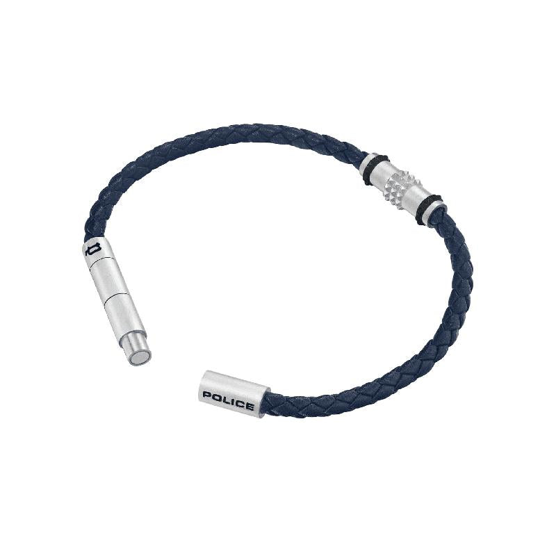Police Ryder Blue Leather Bracelet