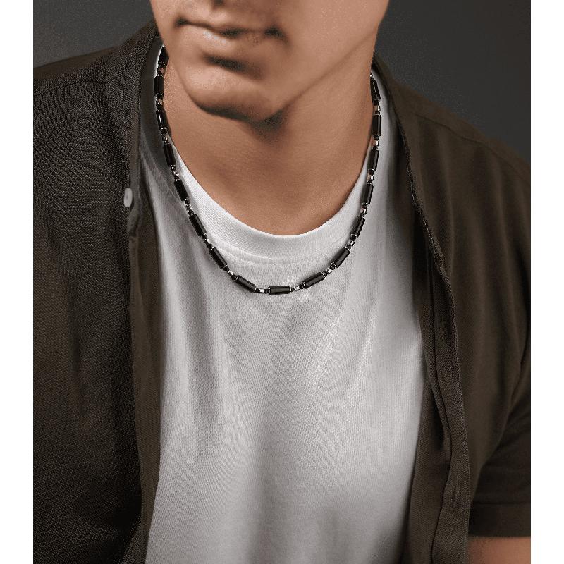 Police Silo Black Stainless Steel Necklace