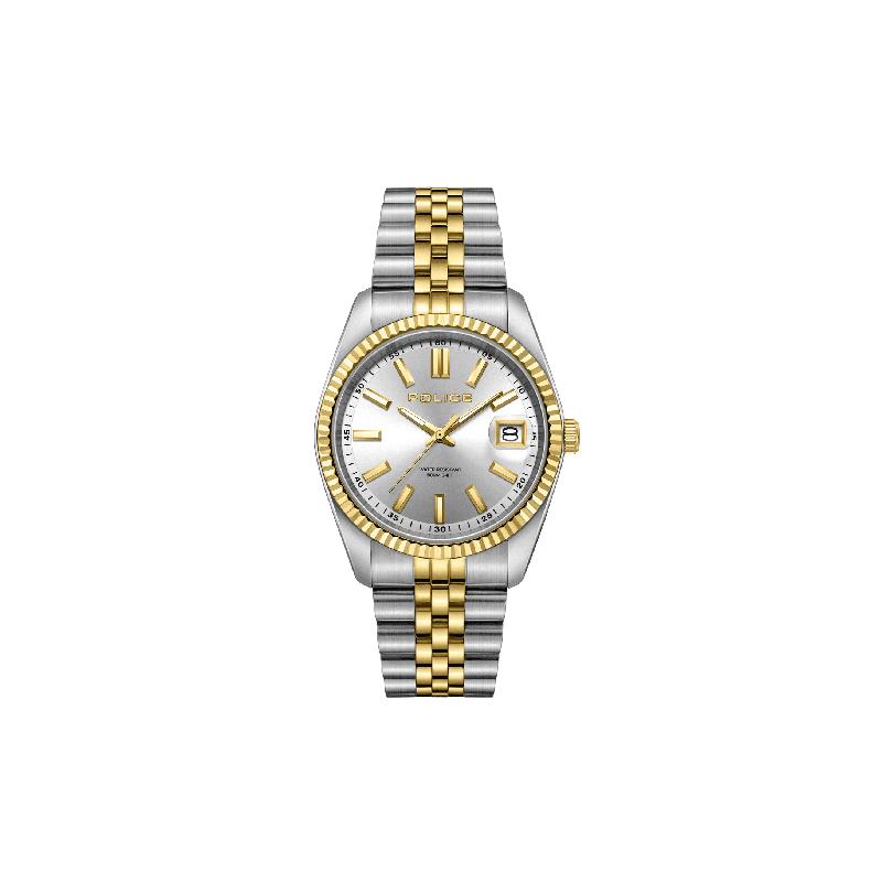 Police Stria Silver Dial Two-Tone Watch