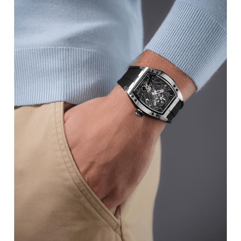 Police Tampa Men's Automatic Steel Tonneau Watch