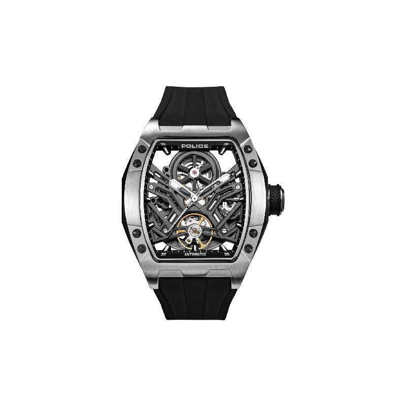Police Tampa Men's Automatic Steel Tonneau Watch