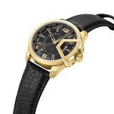 Police Underlined 3 Hands-Date Leather Strap